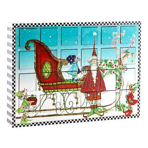 Mackenzie Childs Wood Advent Calendar Patience Brewster Dash Away Refillable New